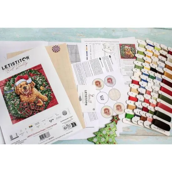 Letistitch Christmas Puppy Counted Cross Stitch Kit {12}