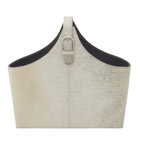 White Leather Modern Magazine Rack Holder {6}