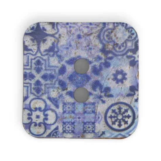 Dritz&reg; 35mm Blue Sustainable Coconut Square Button, 3ct. {4}