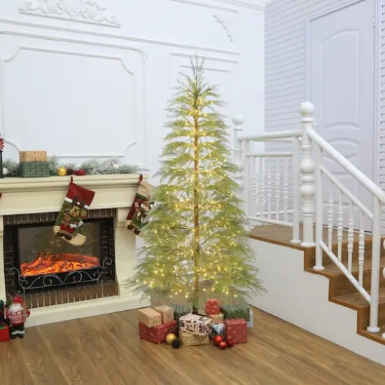 7ft. Pre-Lit Alpine Artificial Christmas Tree, Warm White LED Lights by Ashland&reg; {6}