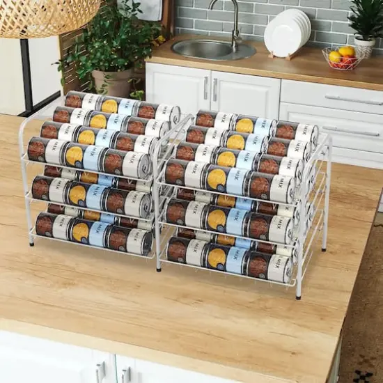 NEX&trade; 3-Tier Stackable Soda Can Rack Organizer, 2 Pack Brown {7}