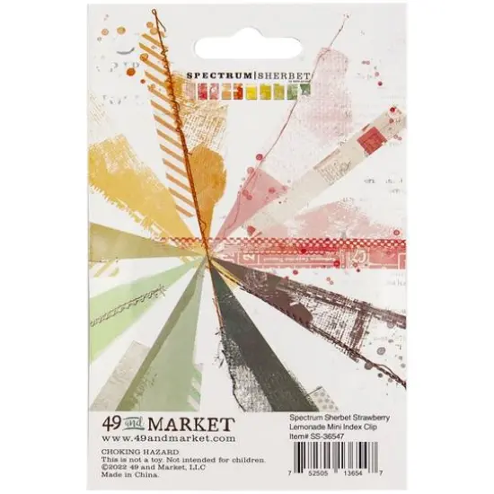 49 and Market Spectrum Sherbet Strawberry Lemonade Mini Metal Index Clips {3}