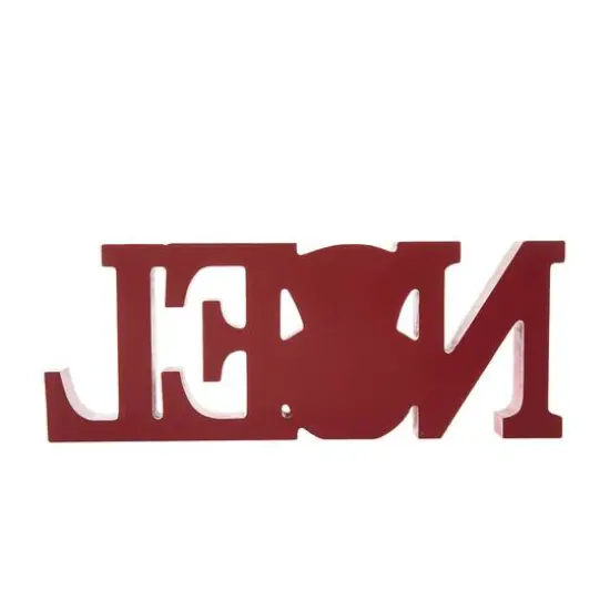 Glitzhome&reg; 15'' NOEL Wooden Christmas Plaid Table D&eacute;cor {7}