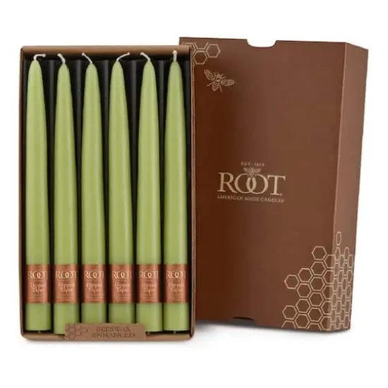 Root Candles 9" Unscented Taper Candles, 12ct. Willow {1}