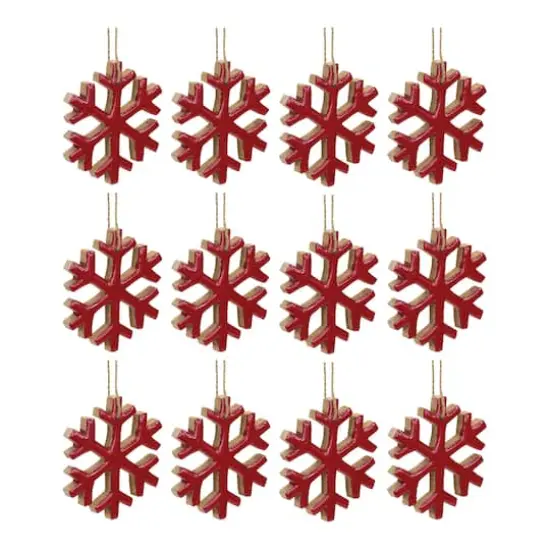 12ct. 4" Red Snowflake Ornament {1}