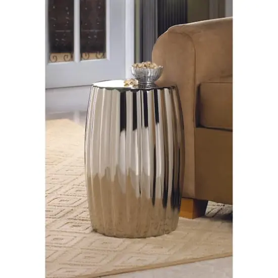 18.5" Silver Decorative Stool {3}