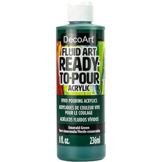 DecoArt&reg; Fluid Art Ready-to-Pour Acrylic&trade; Paint, 8oz. Emerald Green {1}