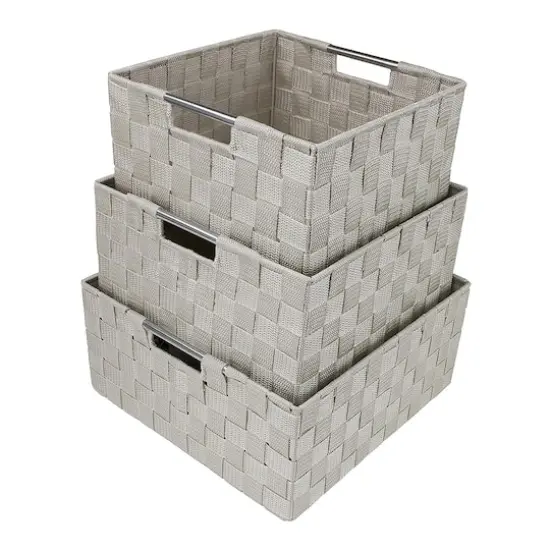 Sorbus 3-Piece Woven Basket Set Beige {1}