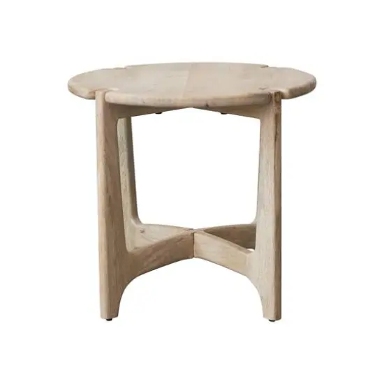 Hello Honey&reg; 21.5" Natural Mango Wood Table with Interlocking Base & Bleached Finish {6}