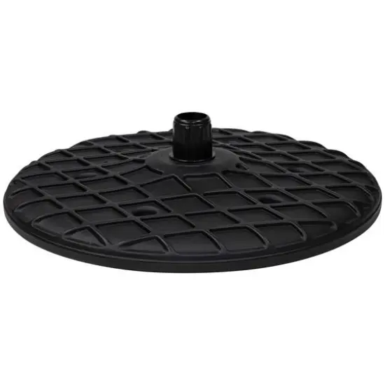 20" Black Outdoor Umbrella Table Tray {6}