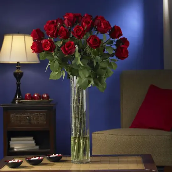 2.5ft. Red Rosebud Floral Arrangement with Cylinder Vase {3}