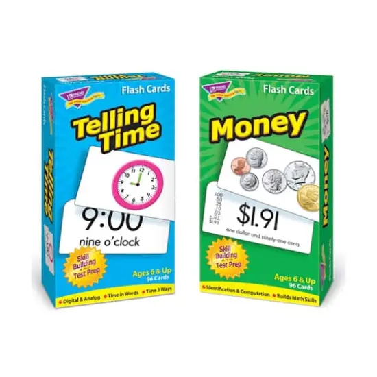 Trend Enterprises&reg; Time and Money Skill Drill Flash Cards Assortment {1}
