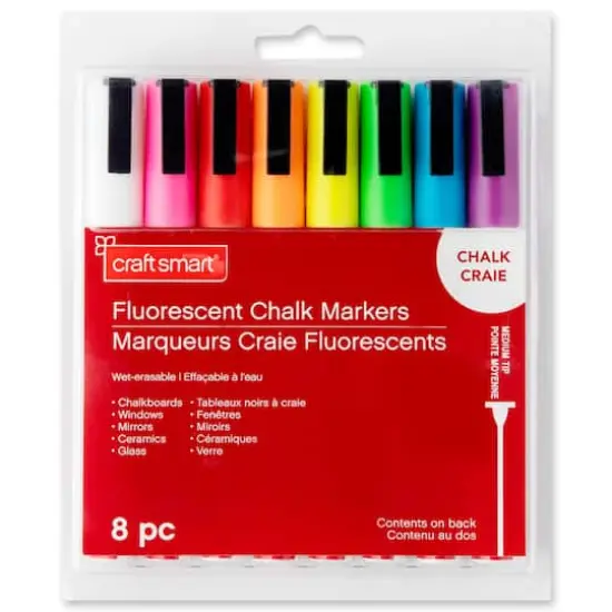 Fluorescent Medium Tip Chalk Marker Set by Craft Smart&reg; {4}