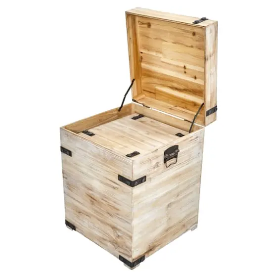 Decorative White Wash Storage Box Trunks Set {5}