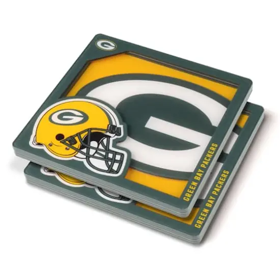 NFL 3D Logo Series Coaster Set Green Bay Packers {1}