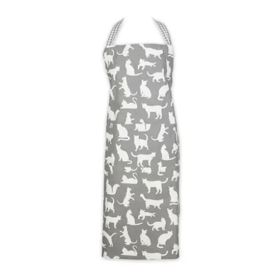 DII&reg; Cat Print Chef Apron Gray {1}