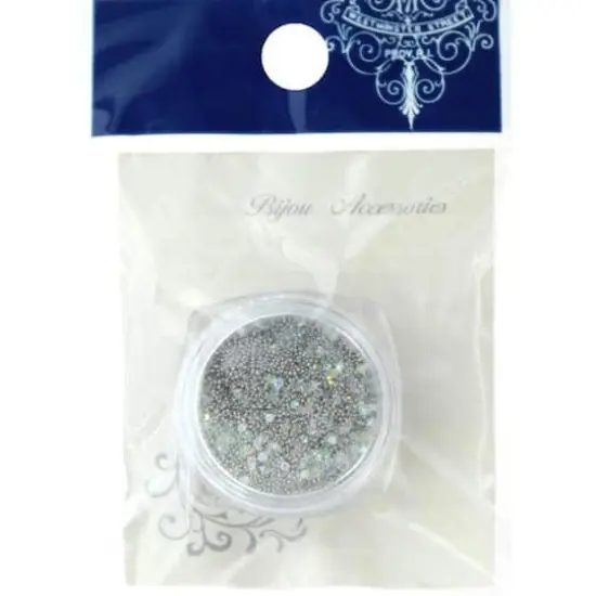 Resinate Chaton Silver Glass Beads, 3g {1}
