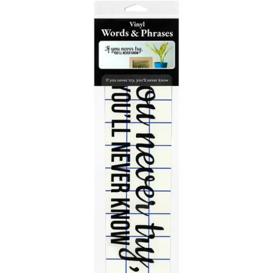 Leisure Arts&reg; Vinyl Matte Black If You Never Try Decal {4}