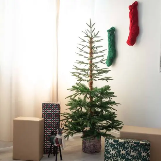 5ft. Unlit Woodland Fir Artificial Christmas Tree in Decorative Planter {3}