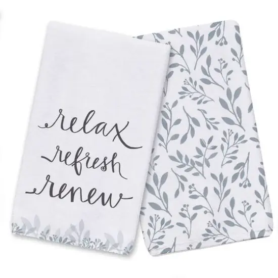 Relax Refresh Renew Tea Towel Set Blue and White {1}