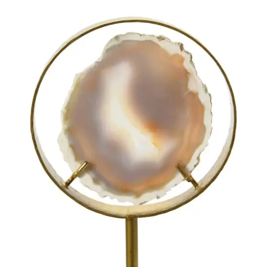 Hello Honey&reg; 18" Gray Agate Accent on Metal & Marble Stand {5}