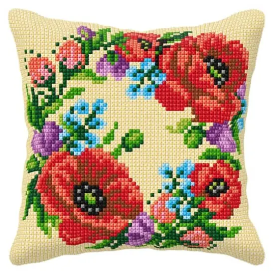 Orchidea Cushion Cross Stitch Kit Wild Flowers {1}