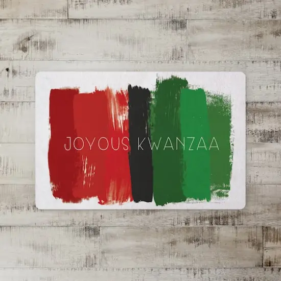 Joyous Kwanzaa Brush Strokes Floor Mat {3}
