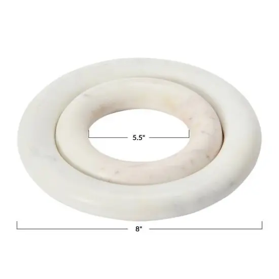 Hello Honey&reg; Marble Dining Table Trivet Set {5}