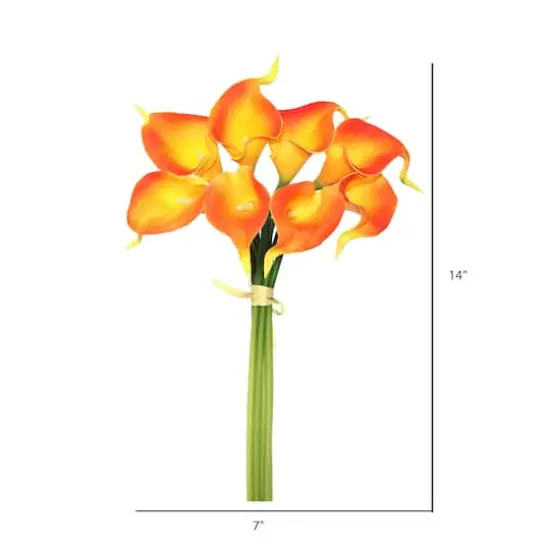 Orange Calla Lily Artificial Bundle {3}