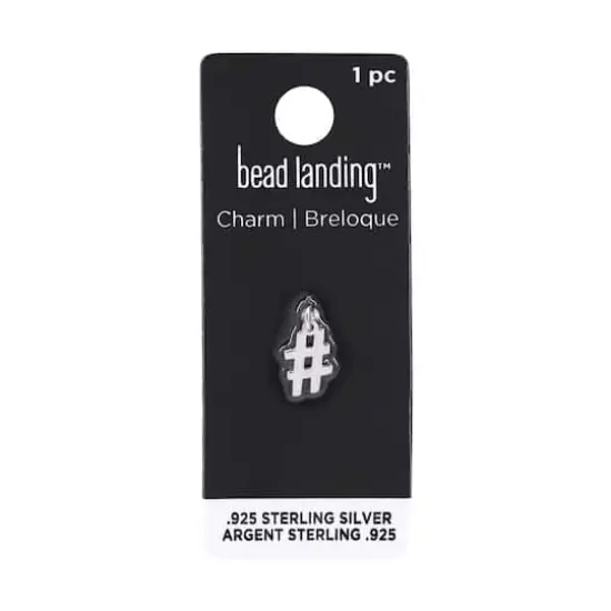 Sterling Silver Number Charm by Bead Landing&trade; Hashtag {8}