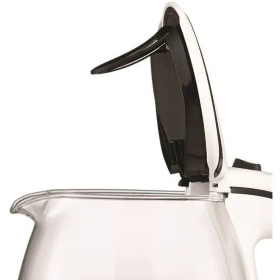 Brentwood 1.7L White Cordless Tempered Glass Electric Kettle {5}