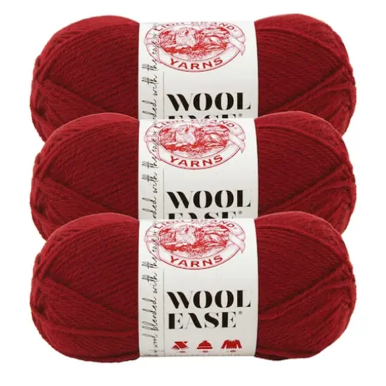 3 Pack Lion Brand&reg; Wool Ease&reg; Yarn Cranberry {1}