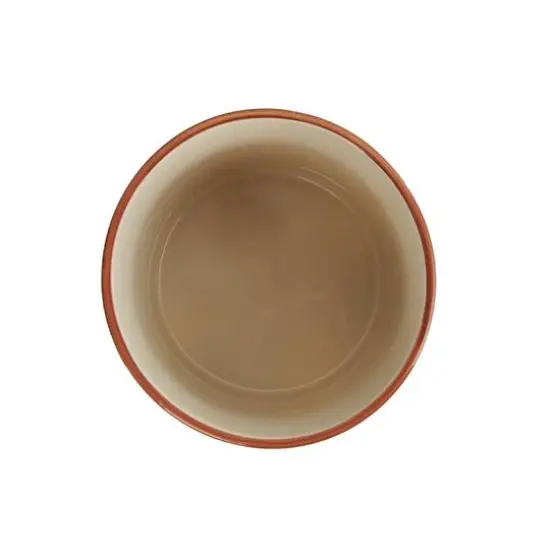 Hello Honey&reg; 8" Footed Stoneware Planter with Abstract Print Rust {6}