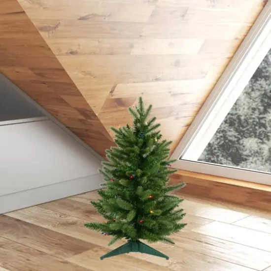 2ft. Pre-Lit Fraser Fir Artificial Christmas Tree, Multicolor Lights {3}