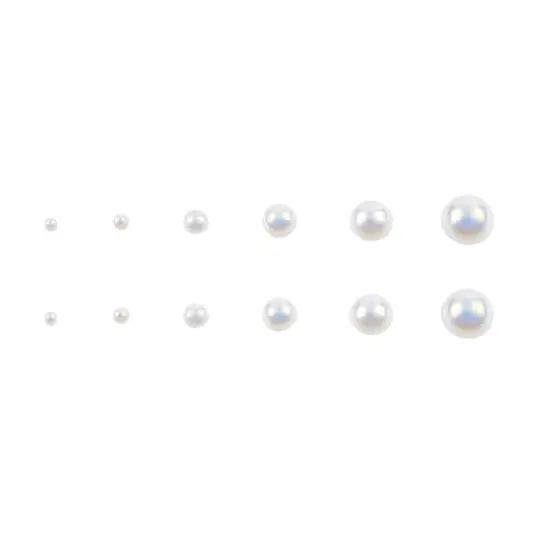 Plastic Round Flatback Pearl Mix by Bead Landing&trade; White AB {3}