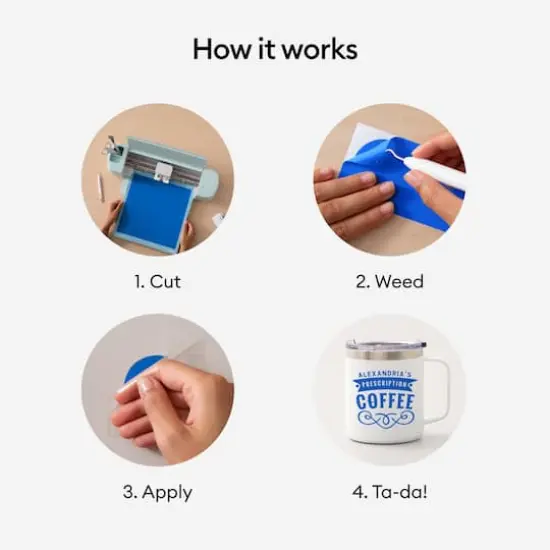 Cricut&reg; 12" x 48" Permanent Vinyl Medium Blue {15}