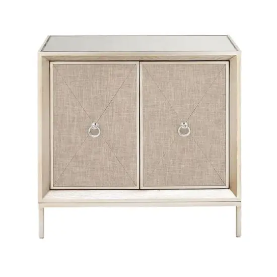 Beige Wood Glam Cabinet {1}