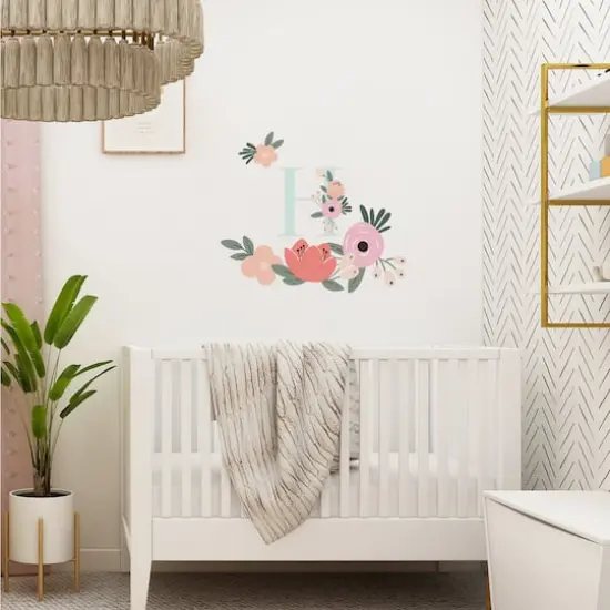 RoomMates Floral Monogram Peel & Stick Giant Wall Decal Set {4}