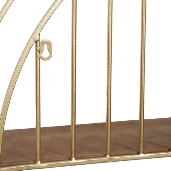 Gold Metal Modern Wall Shelf, 28" x 28" x 7" {7}