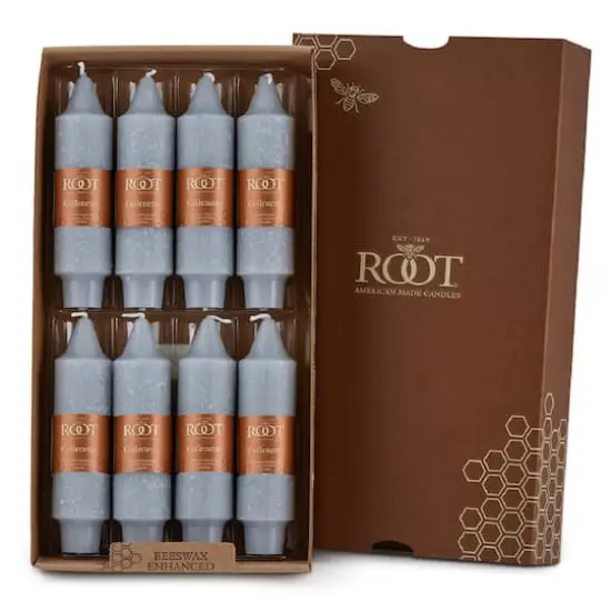 Root Candles 5" Unscented Timberline&trade; Collenette Taper Candles, 8ct. Platinum {1}