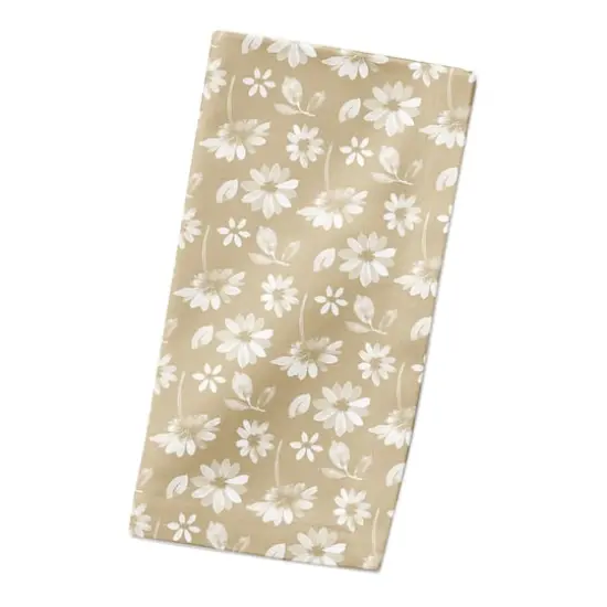 Cream and White Florals Cotton Twill Napkin {3}