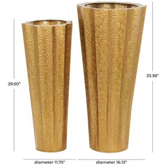 Gold Textured Floor Vase Set {8}