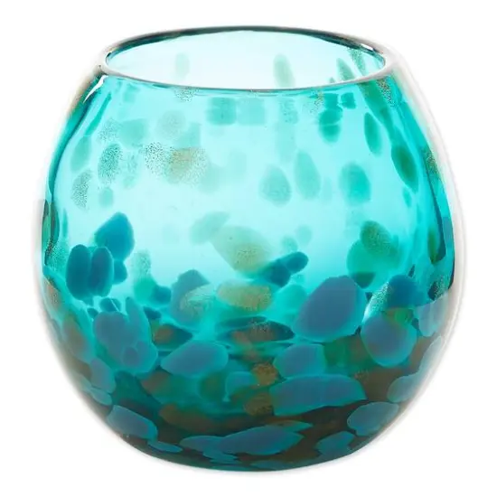 4" Aqua Bowl Vase {1}