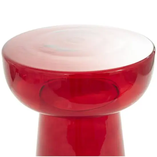 20" Glass Modern Side End Accent Table Red {6}