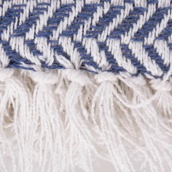 DII&reg; French Blue Herringbone Chevron Throw {3}
