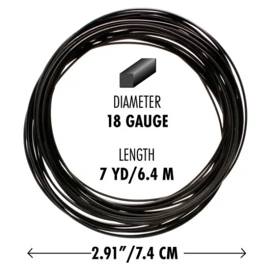 The Beadsmith&reg; Wire Elements&trade; 18 Gauge Tarnish Resistant Medium Temper Square Wire, 7yd. Black {7}