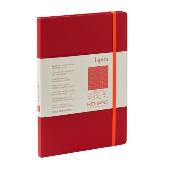 Fabriano&reg; Ispira Dotted Hard-Cover Notebook Red {1}