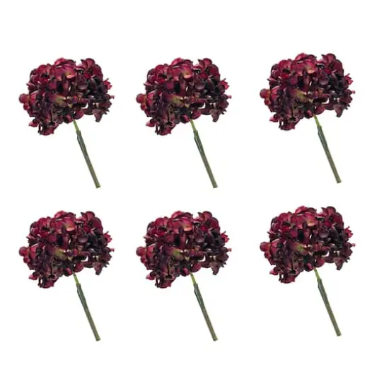 22.75" Deep Red Hydrangea Flower Stems, 6ct. {1}