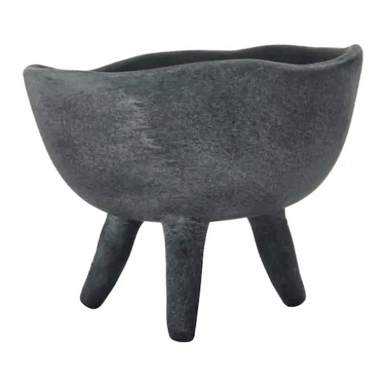 Hello Honey&reg; 5.5" Matte Black Footed Terra Cotta Planter {4}