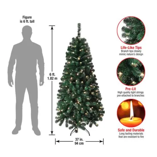 6ft. Pre-Lit Acacia Artificial Christmas Tree, Clear Lights {6}